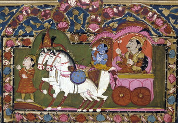 Arjuna chiede al Maestro di essere condotto nel campo della prova